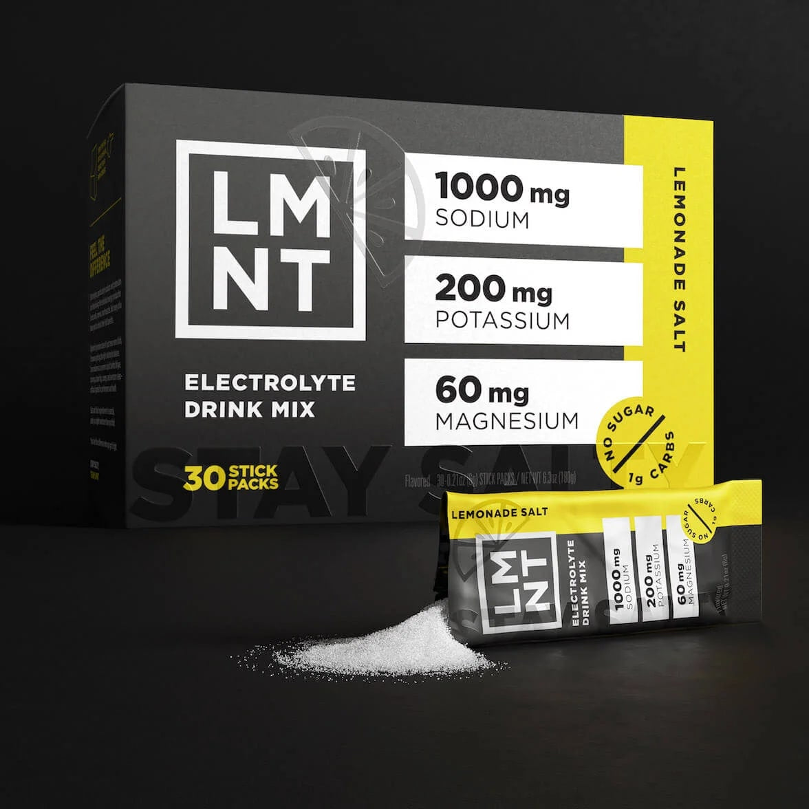 LMNT Zero-Sugar Electrolytes: LEMONADE SALT