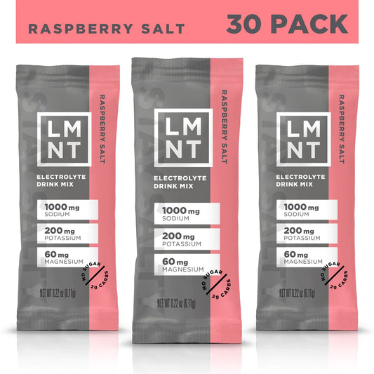 LMNT Zero-Sugar Electrolytes: RASPBERRY SALT
