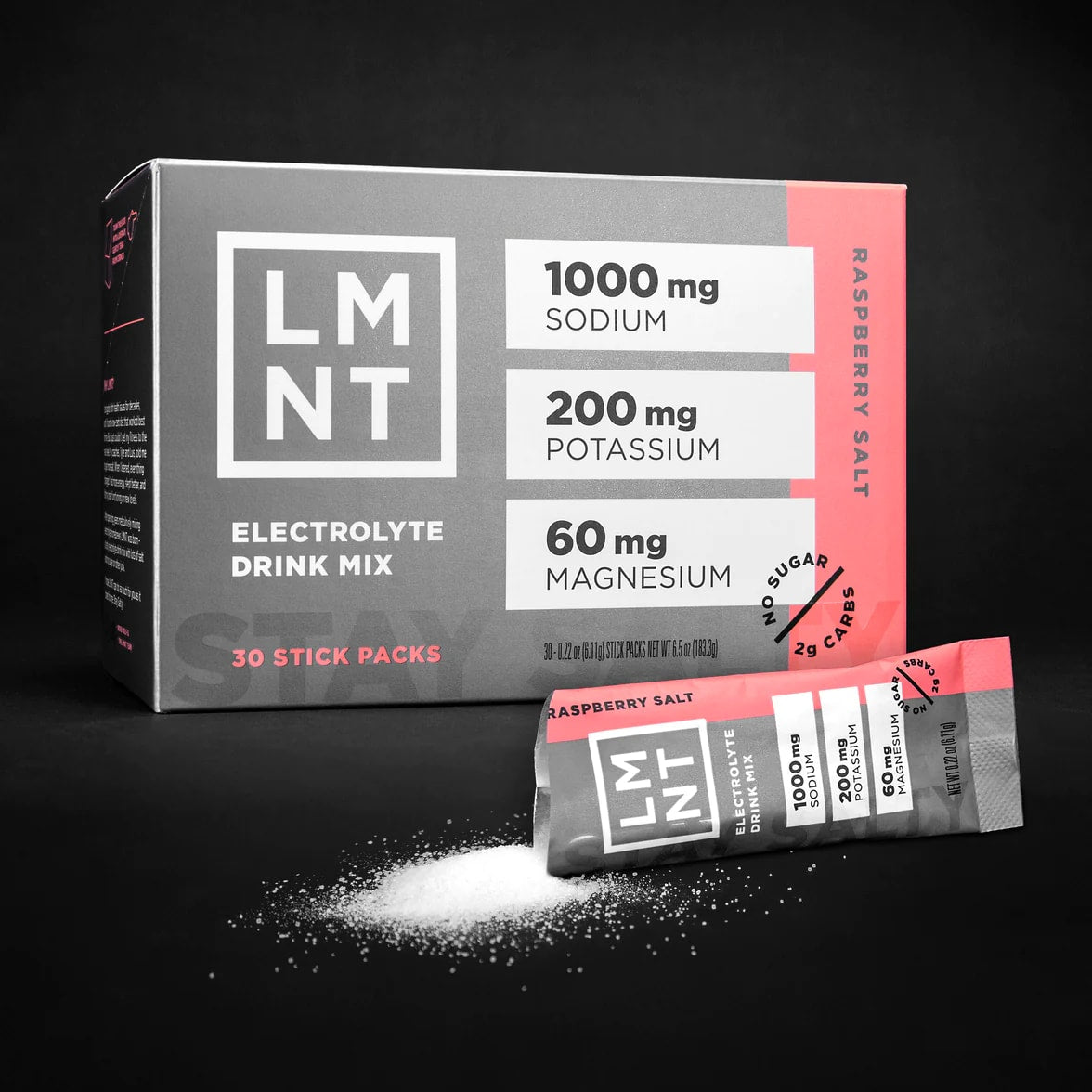 LMNT Zero-Sugar Electrolytes: RASPBERRY SALT